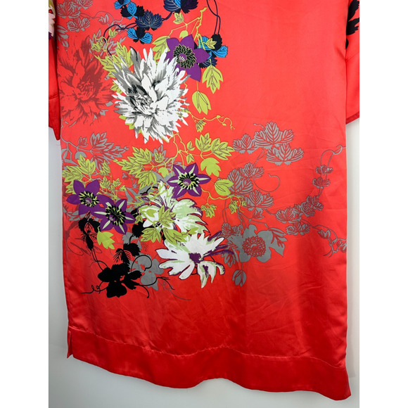 Soft Surroundings Floral Asian Inspired Kimono Drop Shoulder Satin Dress Small - Picture 5 of 14